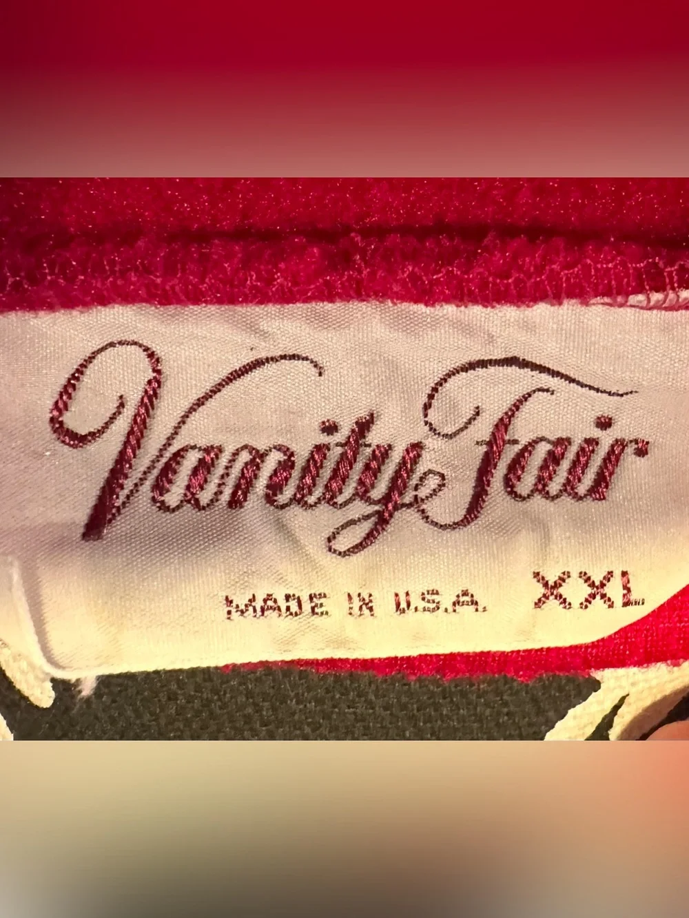 Vintage 70s/80s Vanity Fair Zip-Front Velour Hostess Loungewear size XXL